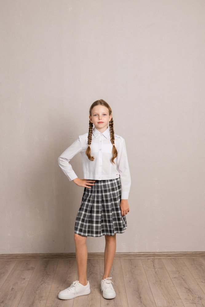 1415 Юбка в складку клетка