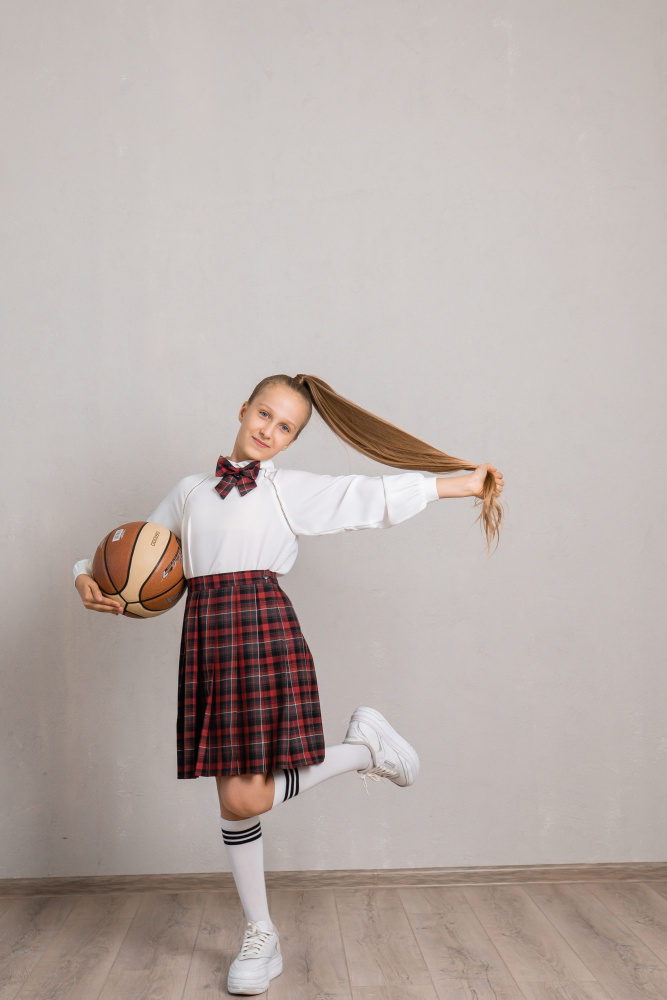 1415 Юбка в складку клетка