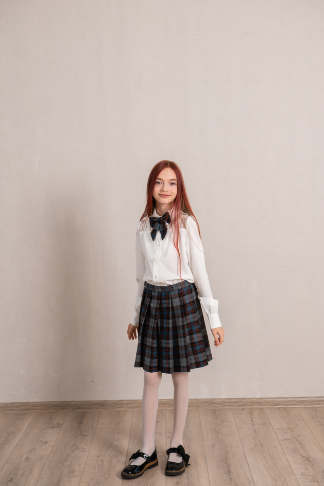 1415 Юбка в складку клетка